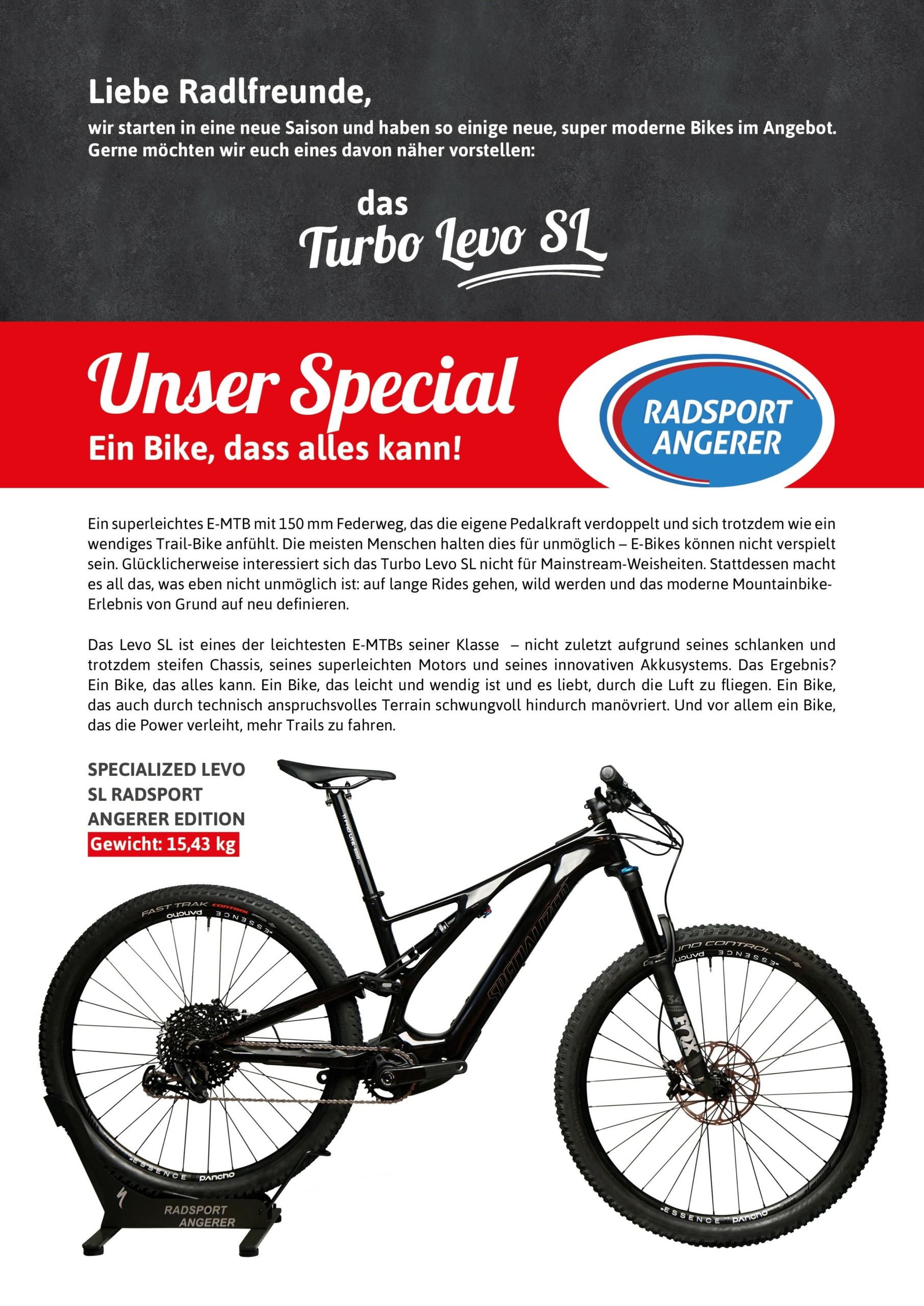 SPECIALIZED LEVO SL RADSPORT ANGERER EDITION